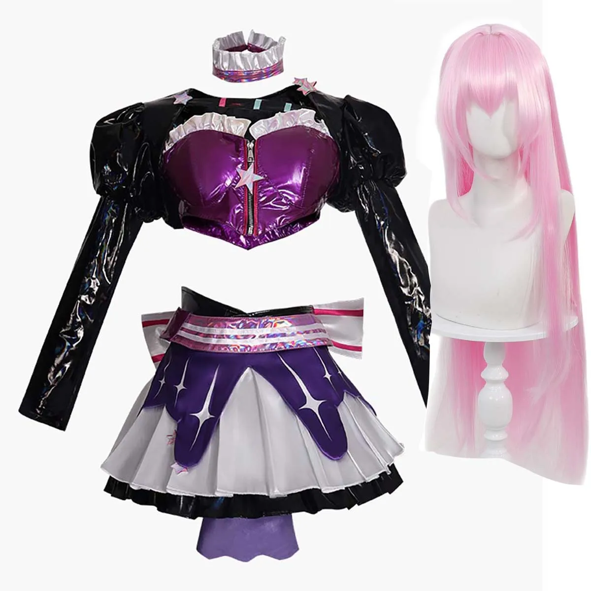 

Anime Project Sekai Luka Cosplay Mikuu Luka Costume Or Pink Wig