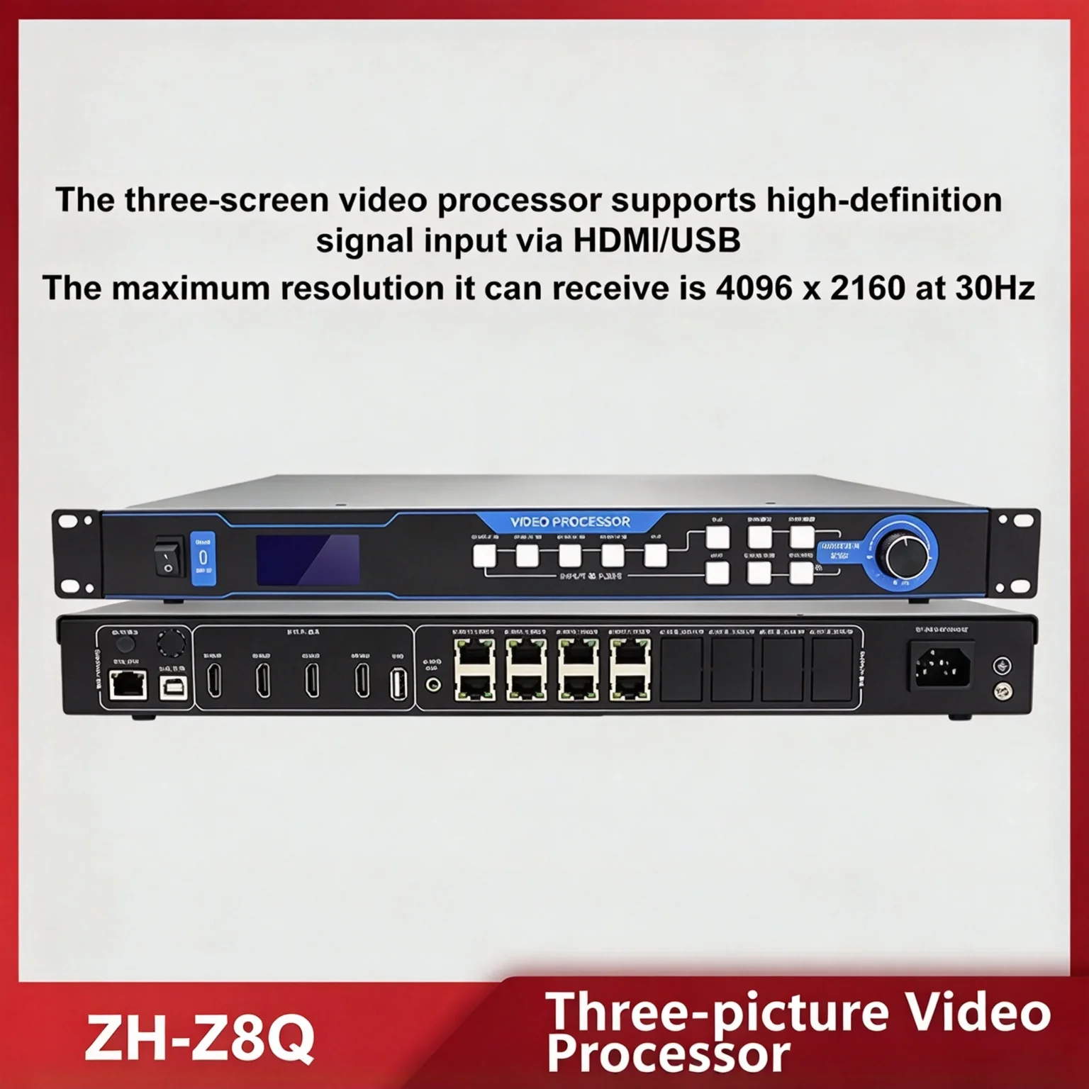 ZH-Z8Q Multi Screen Video Processor Supports HDMI USB High Definition Signals Completely New Architecture Sign