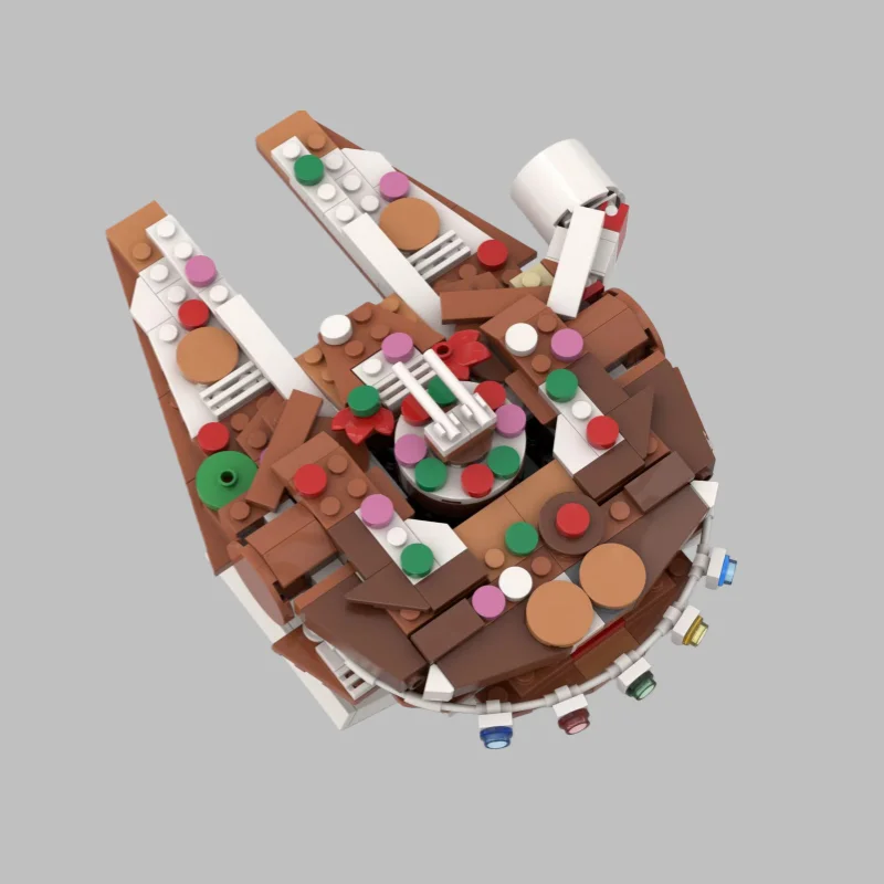 Blocos de construção de nave espacial de Natal - Kit de modelo criativo DIY, brinquedo educacional STEM para crianças e adultos, coleção de presentes de feriado