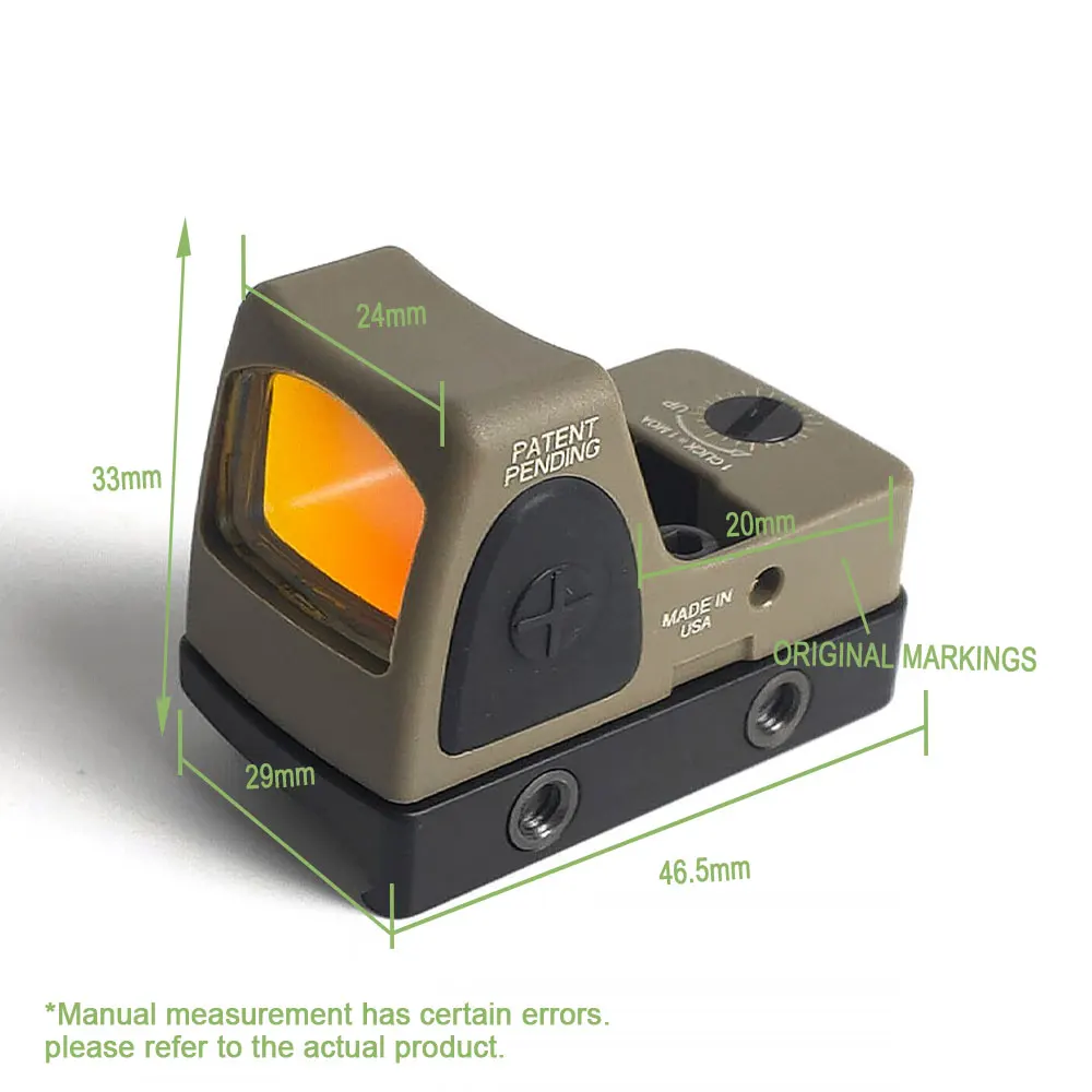 Imagem -02 - Tactical Hunting Rmrcc Mini Red Dot Sight Scope Reflexo Rmr Visão Arma de Nylon se Encaixa 20 mm Trilho