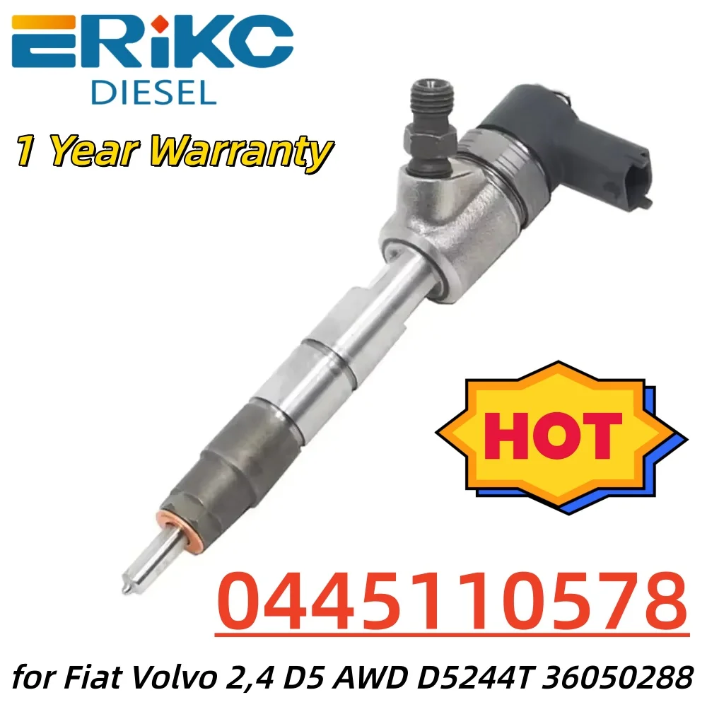 

0445110578 Auto Fuel Pump Injector 0 445 110 578 Common Rail Injection Sprayer for Fiat Volvo 2,4 D5 AWD D5244T 36050288