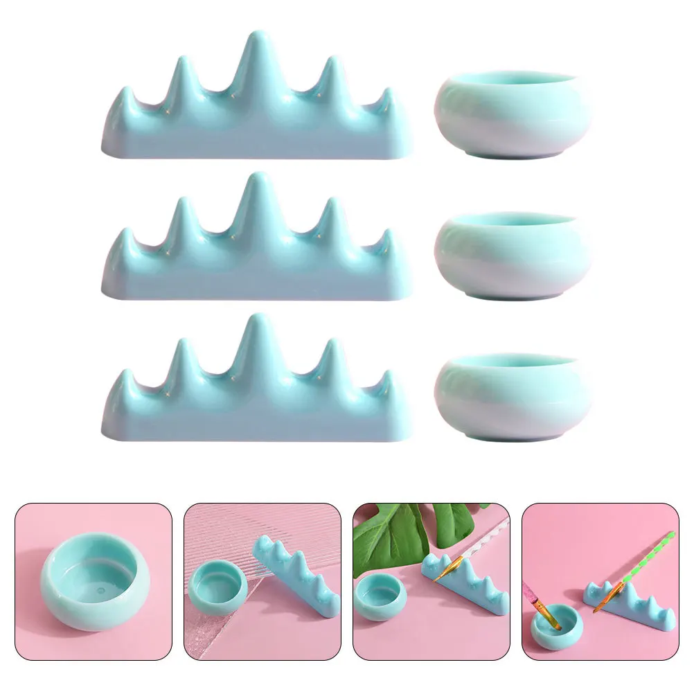 

1Set Nail Pen Washing Cups and Storage Rack Premium Manicure Brush Holder Lightweight Portable Nail Art Tool for False Natural