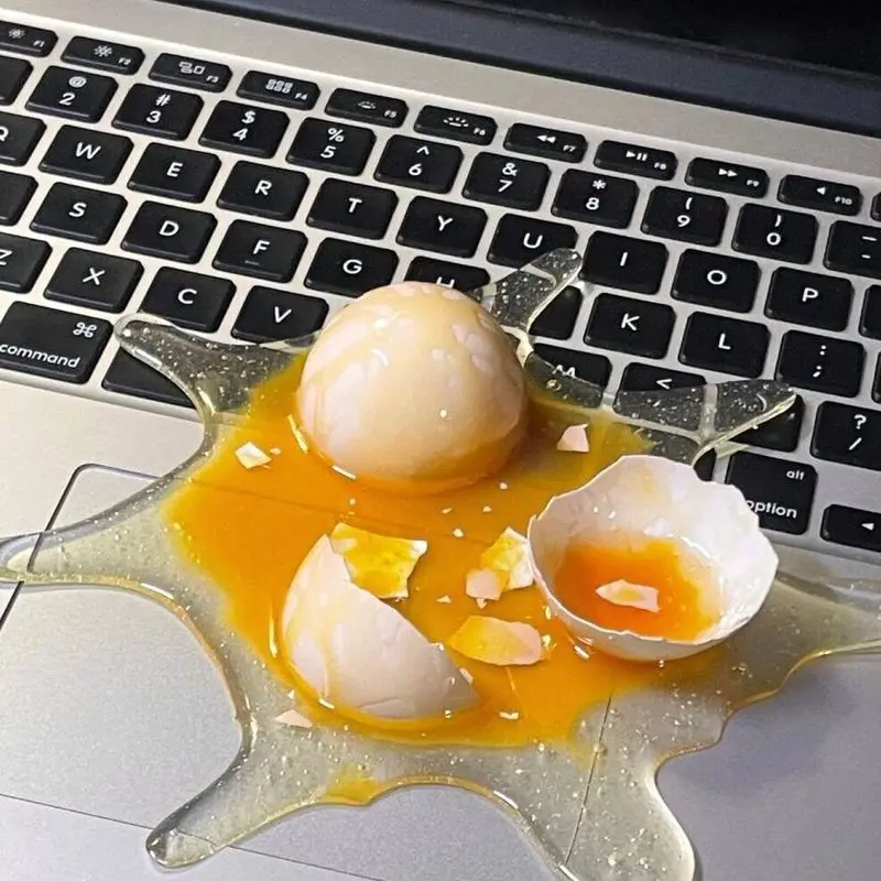 

Generic Smashed Egg Phone Holder Fake Spilled Egg Prank Gag Novelty Stand For Office Home Users Prank Lovers