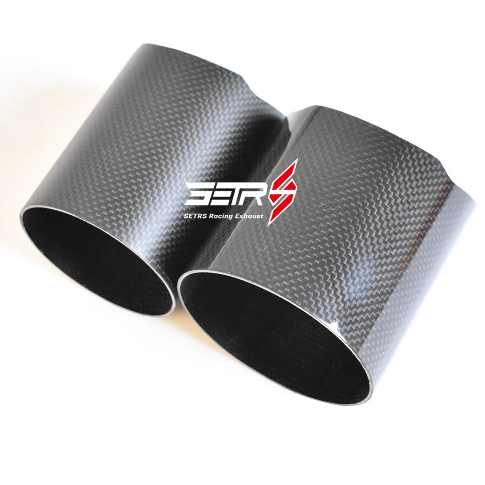 1PC Car Universal Straight Flange Carbon Fiber Exhaust Tip Cover Exhaust Muffler Pipe Tip case Exhaust Tip carbon fiber housing