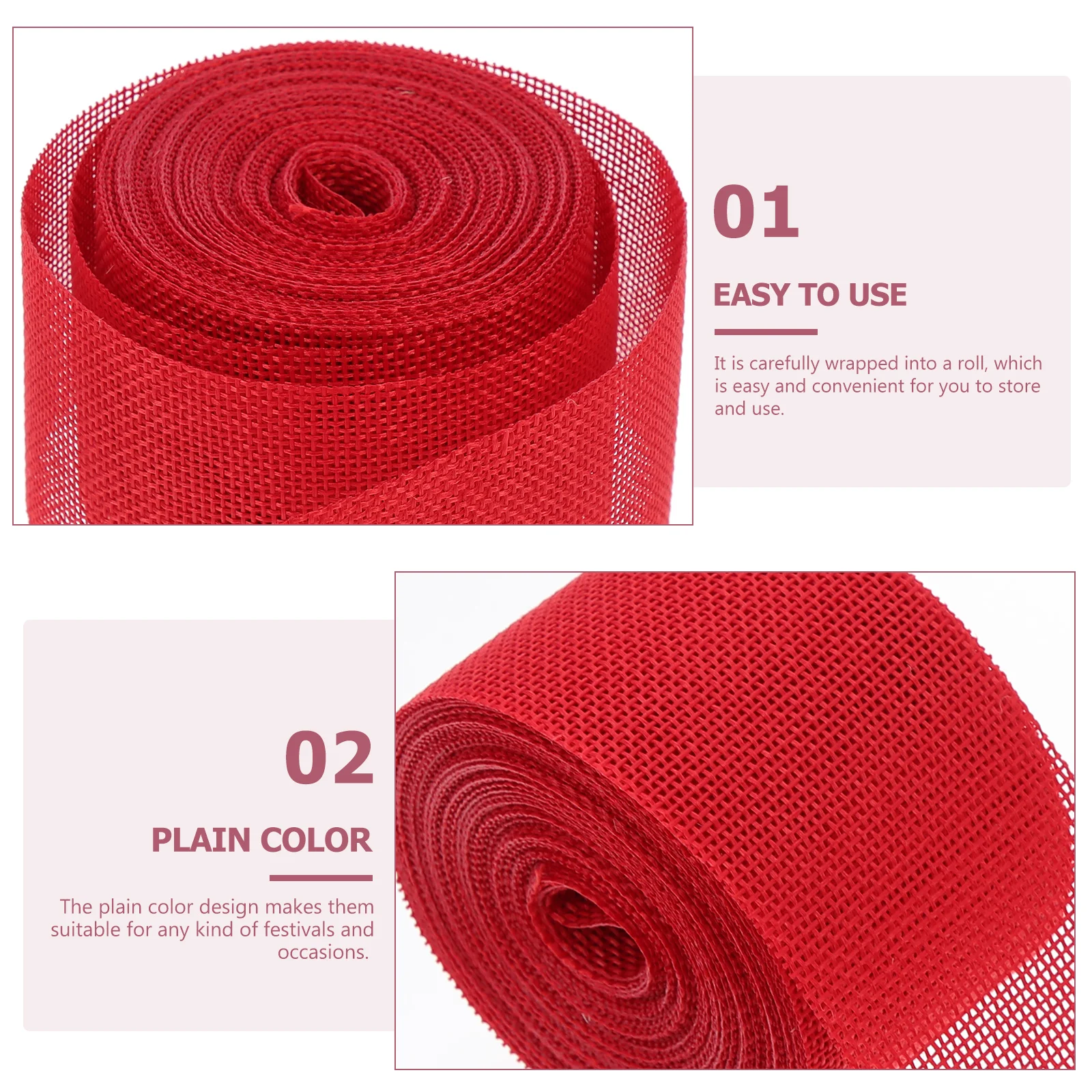 

Imitation Linen Webbing Festival Ribbon Ribbons for Crafting Bouquet Wreath Decorative Christmas DIY Burlap Party Decorate