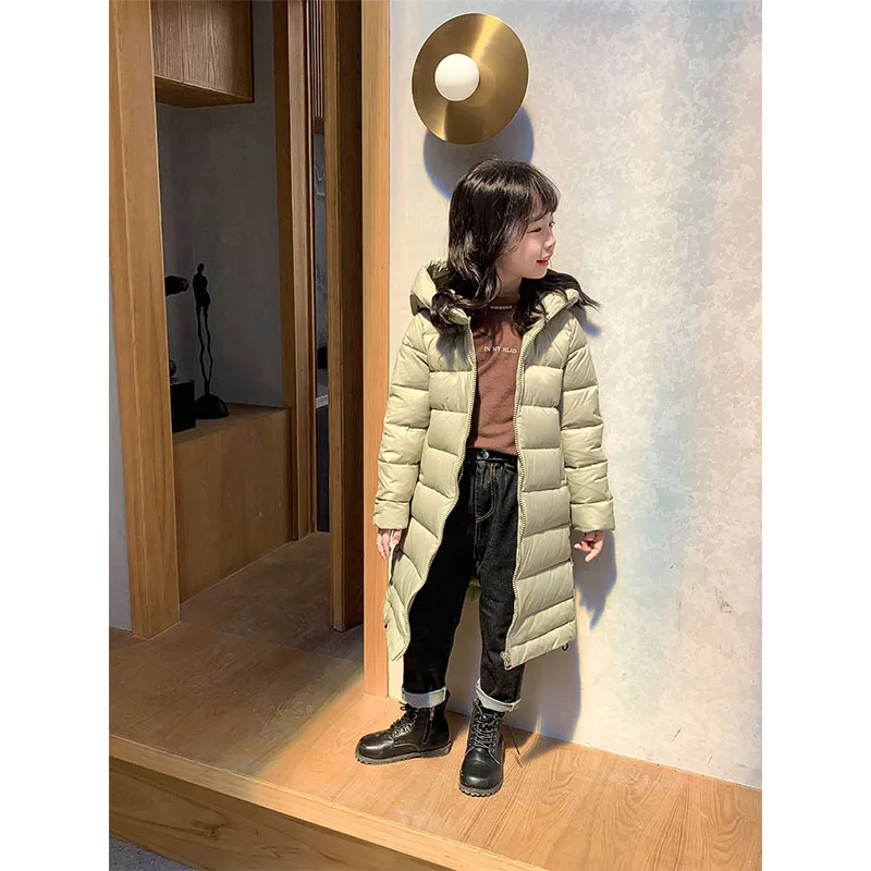 Long Winter Down Coat Thickened Warm Hooded Jacket Girls Snowsuit Outerwear Fashion