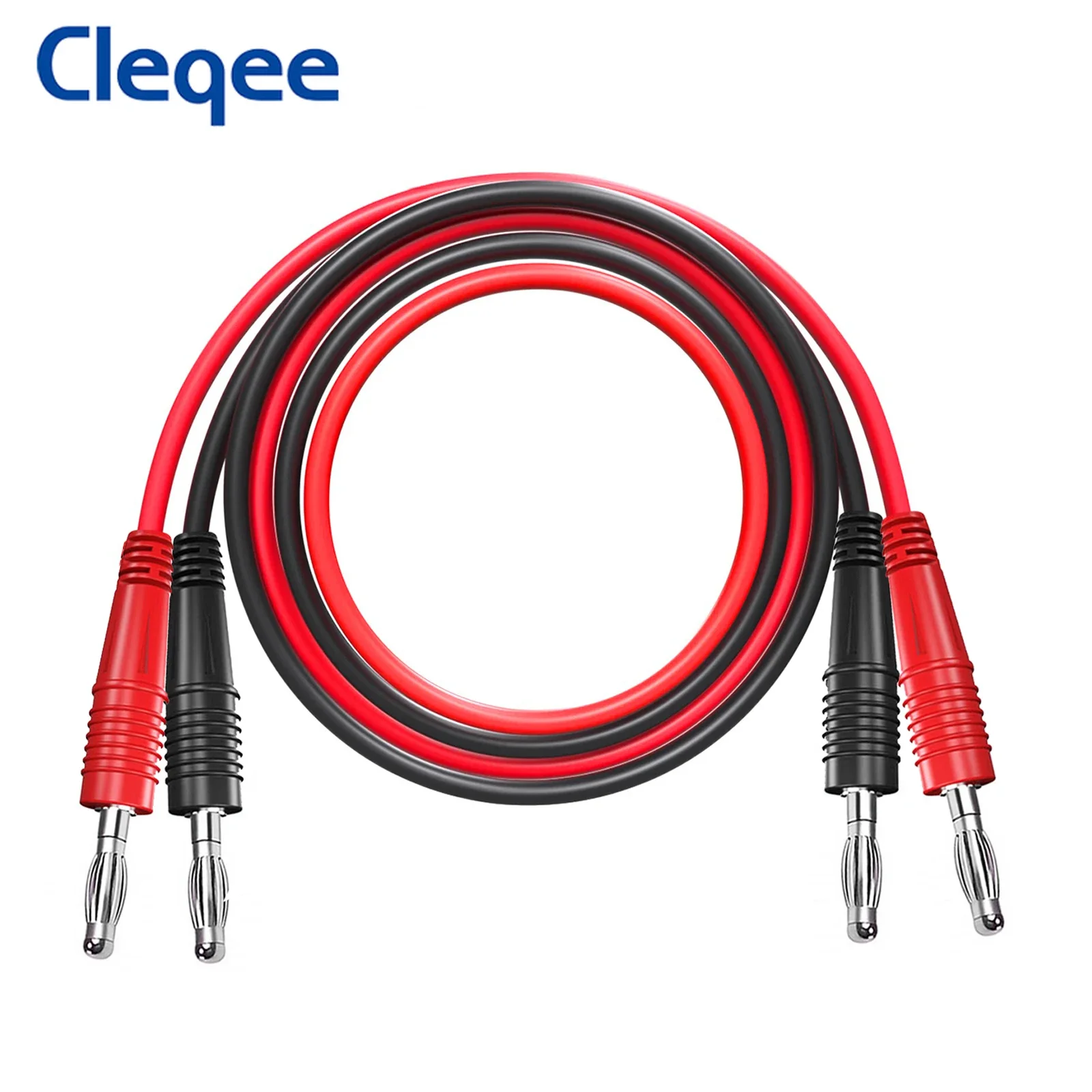 

Cleqee P1041 2pcs Dual 4mm Banana Plug Multimeter Test Leads Soft Test Cable 1M Wire Copper Plug for Electrical Testing 1000V