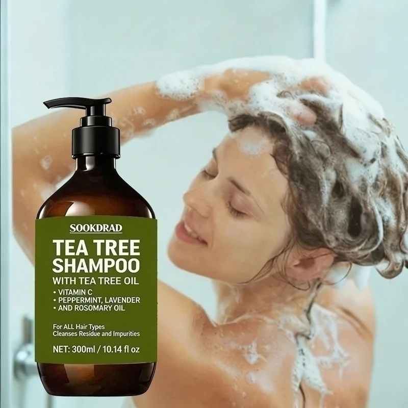 Tea Tree Shampoo, Infused Peppermint Oil, Refreshes Scalp, Controls Excess Oil, 10.14fl oz, Daily Wash