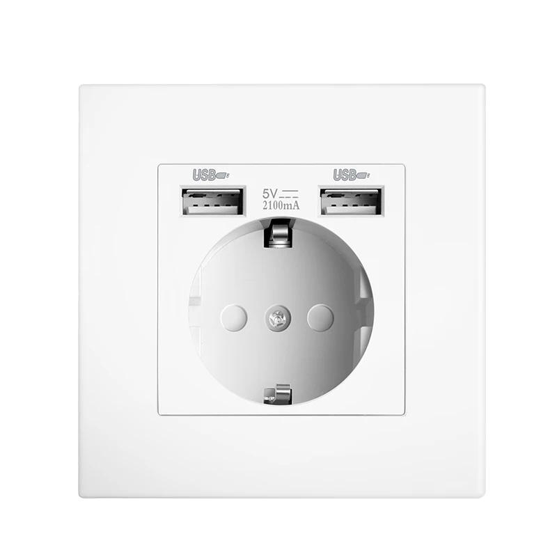 DepoGuye-toma de corriente Usb de 2.1A para el hogar, adaptador de enchufe de pared, CA 110V-250V 16A, enchufe coreano con Usb incorporado