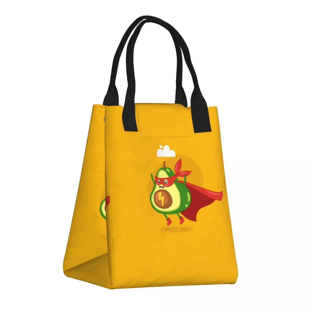 

Paper Lunch Bag Waterproof Insulation Bag Funny Avocado Print Handbag for Office Worker Student