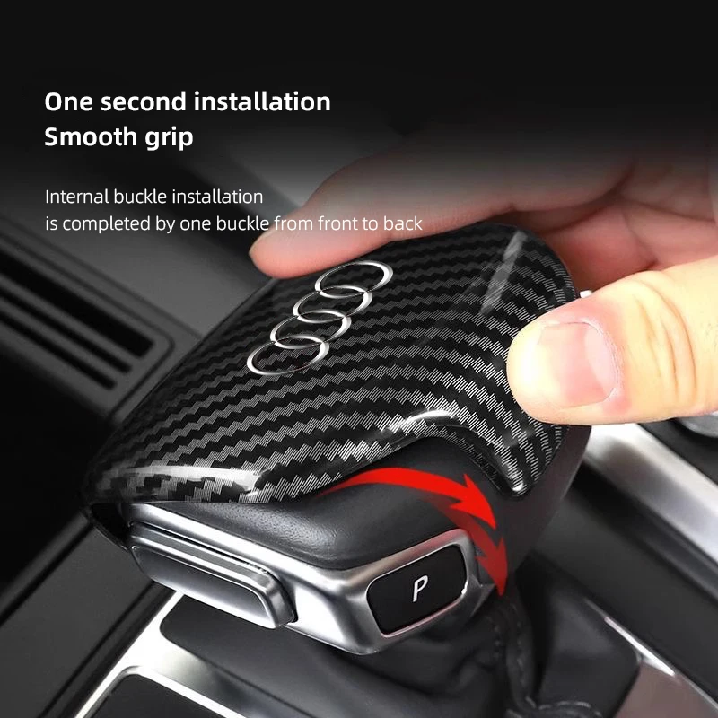 مقبض ناقل حركة السيارة غطاء مقبض ألياف الكربون ABS الملحقات الداخلية لأودي سلاين RS A6L Q5 A5 A4L Q7 B9 S4 S5 A7 A3 Q3 A8 #4