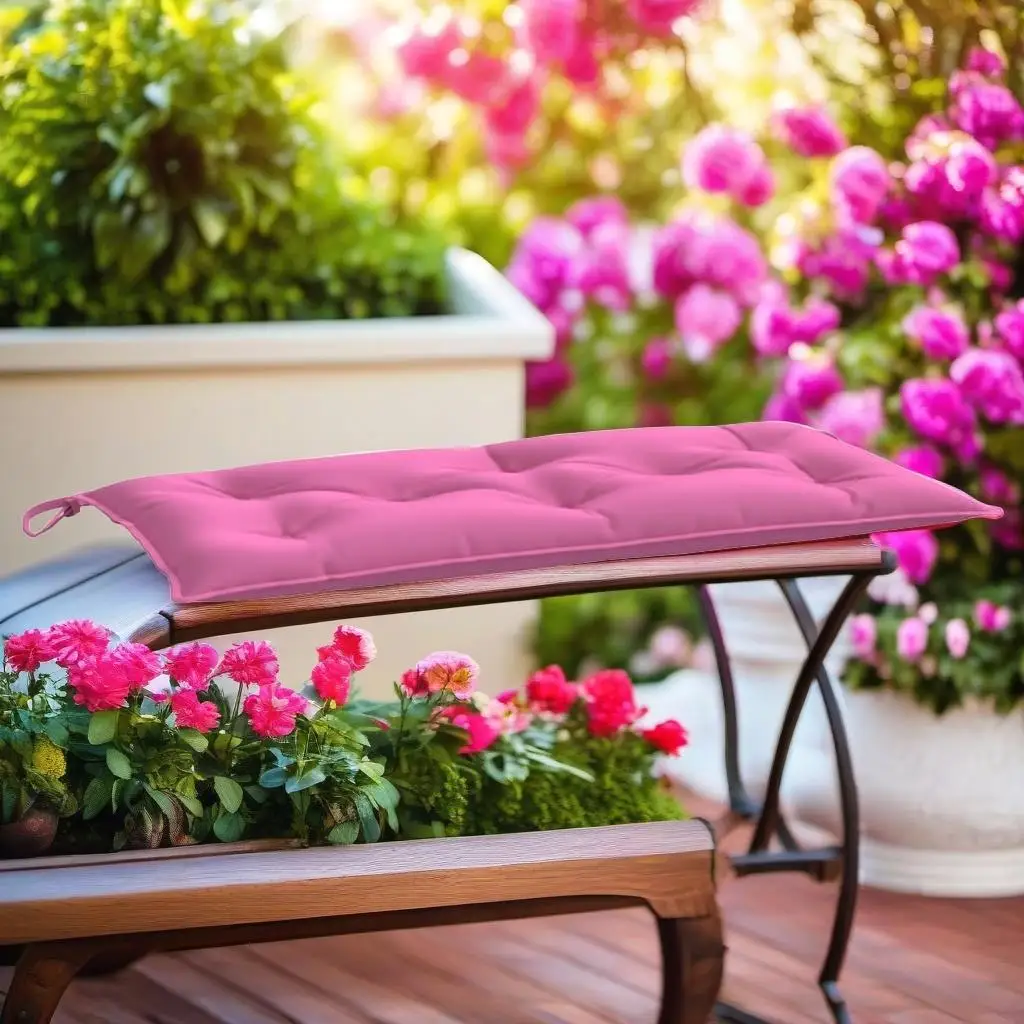 

2pcs Garden Bench Cushions 39.4x19.7x2.8 Soft Fabric Patio Seat Pads