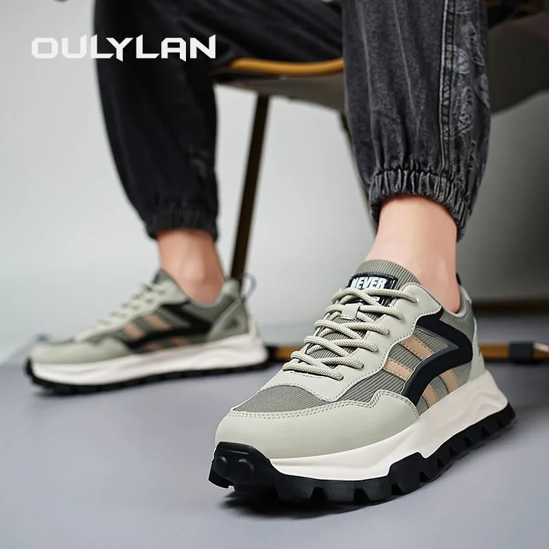 Men's Outdoor Sneakers Male Casual Mens Shoes Breathable Fashion Running Shoes Thick Soled Mesh Shoes Sport Sneakers