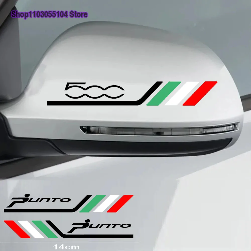 2 قطعة ملصق مرآة الرؤية الخلفية للسيارة لشركة فيات 500 أبارث 500x برافو باندا بونتو تيبو 500L #1