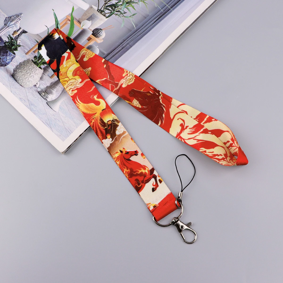 

Retro Horse Pattern Neck Strap Lanyard for Keys Keychain Men Badge Holder USB ID Credit Card Pass Lariat Mobile Phone Charm