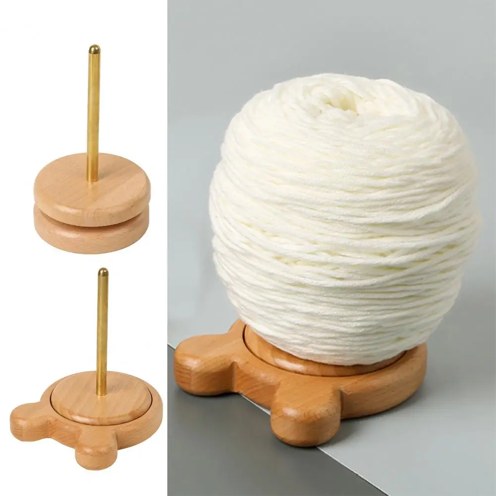 Rotatable Yarn Holder Wooden Yarn Spool Wooden Yarn Ball Winder Stand Spool Holder Set Durable Sewing Supplies for Knitting
