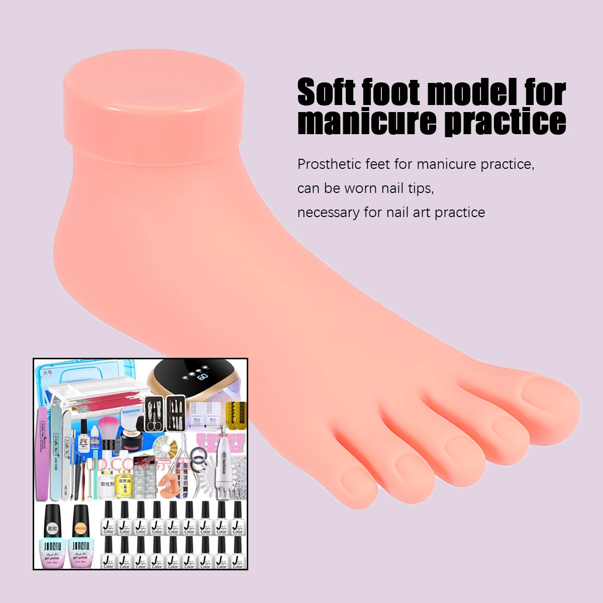 

Manicure Foot Model Flexible Silicone Practice Tools Lightweight Durable Real Skin Touch Nail Art Training Model Beginner