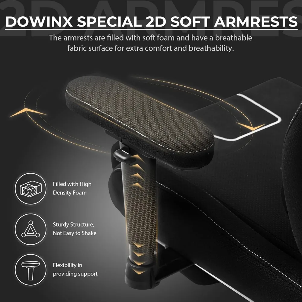 كرسي Dowinx Gaming Chair Tech Fabric مع وسادة زنبركية للجيب، كرسي كمبيوتر مريح مع دعم قطني للتدليك ومسند للقدمين، C #5
