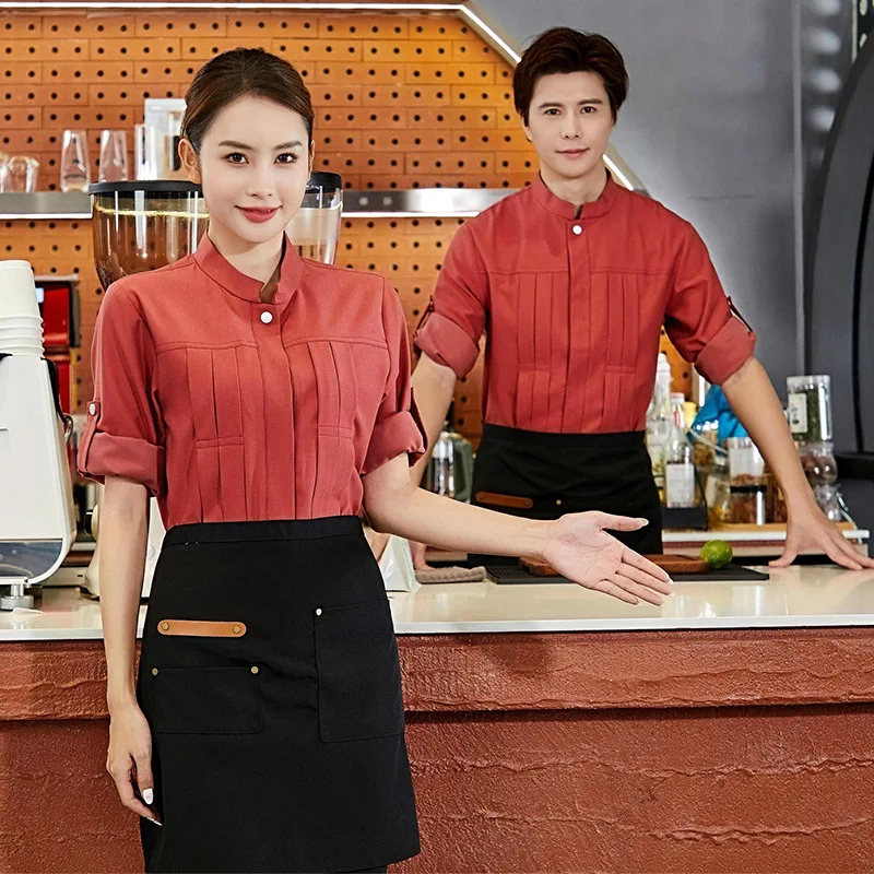 厚手のダイニングウェイター作業服、レストランメッセンジャー、長袖、シーフード、中国の宴会、ホテル、秋冬