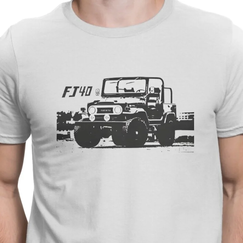 تي شيرت رجالي 1971 A Land Cruiser FJ40 كريزي القطن الخالص تي شيرت قصير الأكمام كروزر تي شيرت س الرقبة بلايز فريدة من نوعها