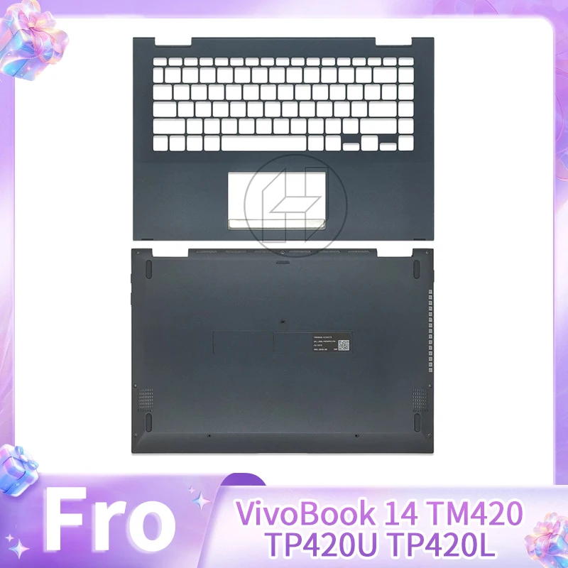 新しい交換用カバー-ブルー-vivobook-flip-14-tm420-tm420ia-tp420-tm420ua-tm420u-パームレスト上部ケース-下部ボトムカバー-c-dカバー