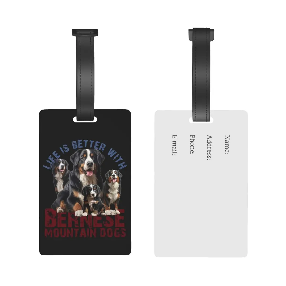 Bernese Label bagasi anjing gunung Aksesori koper Travel PVC bagasi modis Tag Boarding portabel Label pemegang nama ID