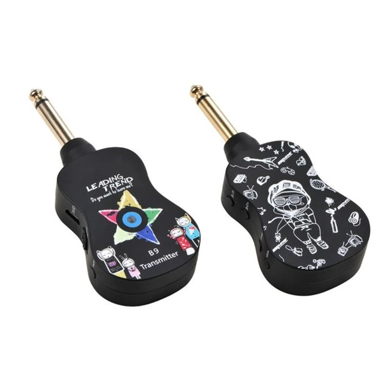 U1JC Wireless Guitar System, UHF Guitar Transmitter Receiver Rechargeable Support 4 Channels with Bluetooth-compatible