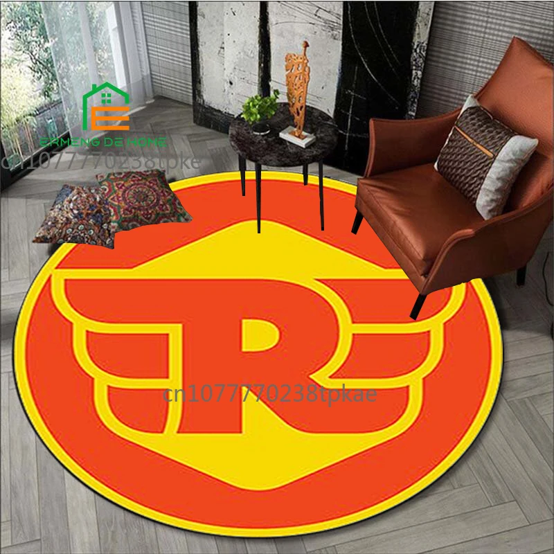 Retro Royal Enfield motorcycle Printing Round Carpet Living Room Bedroom Beautiful Rugs Non -slip Door Pad Floor Mats Area Rug