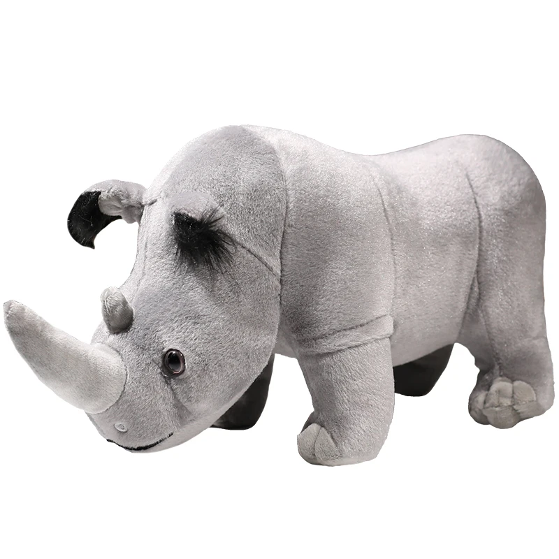 

Plush Rhinocer Toy Full Stuffed Animal Rhinoceros Lifelike Doll Room Decor Birthday Christmas Gifts For Kids Boys