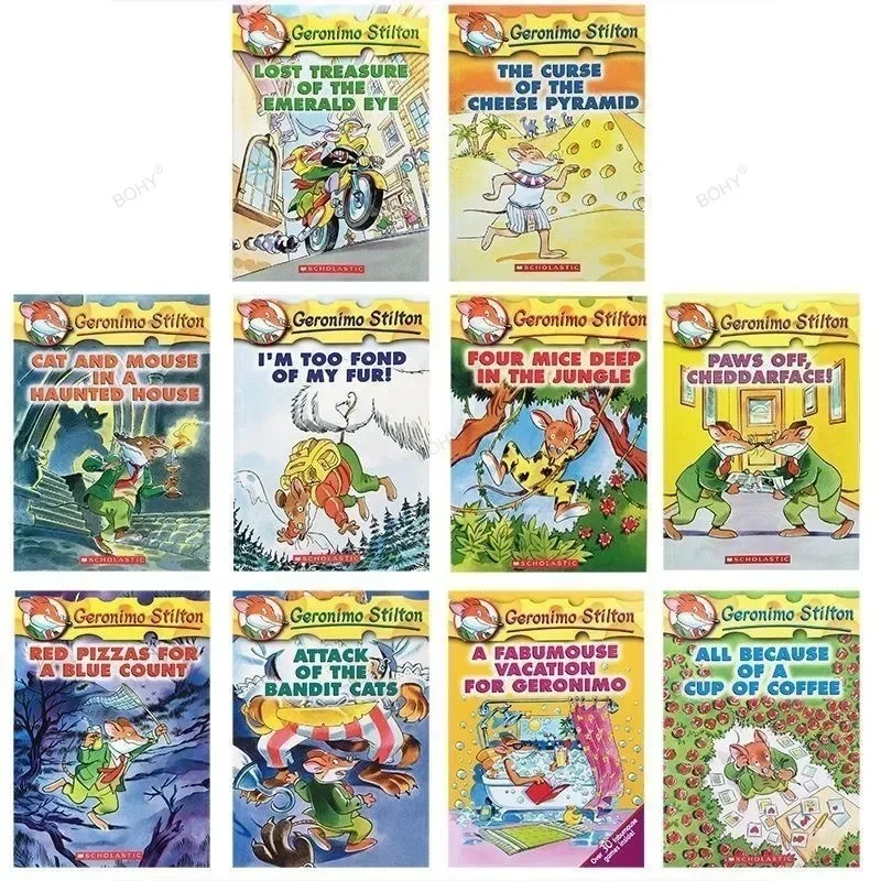 10 Books Geronimo Stilton 1-10 Humor Adventure Explore Brave Comic Fiction Parent Child Kids Story English Picture Book