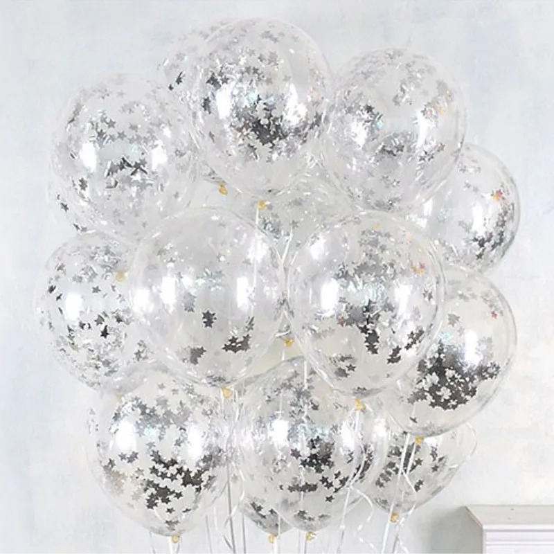 12 بوصة/10 قطعة مجموعة بريق النثار بالونات اللاتكس رومانسية الزفاف الديكور الذهب واضح حفلة عيد ميلاد الديكور الاطفال الطفل #2