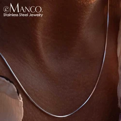 eManco High Quality Stainless Steel Gold Plated Snake Bone Chain Necklace Simple Style Suitable for Men's Party Fine Jewelry