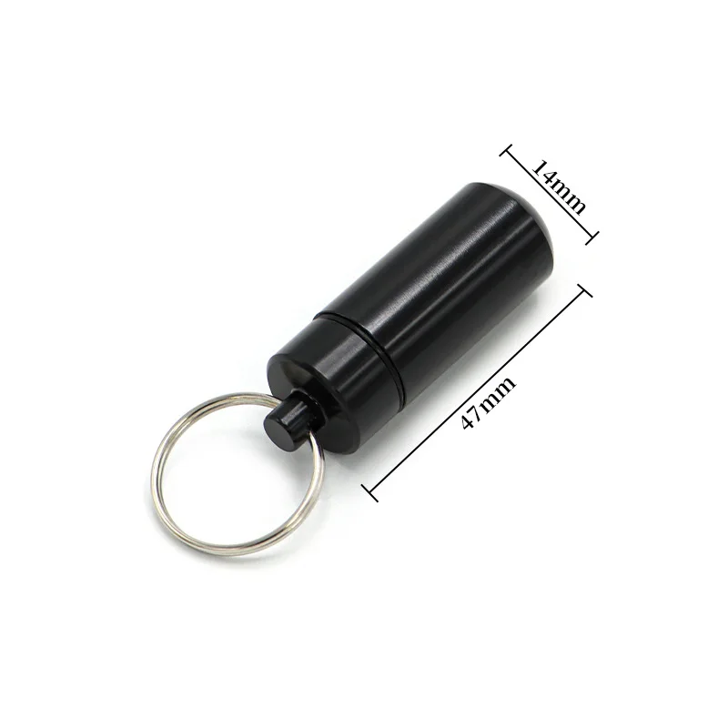 New High Quality Portable WaterProof Mini Blue Aluminum Keychain Tablet Storage Box Bottle Case Holder