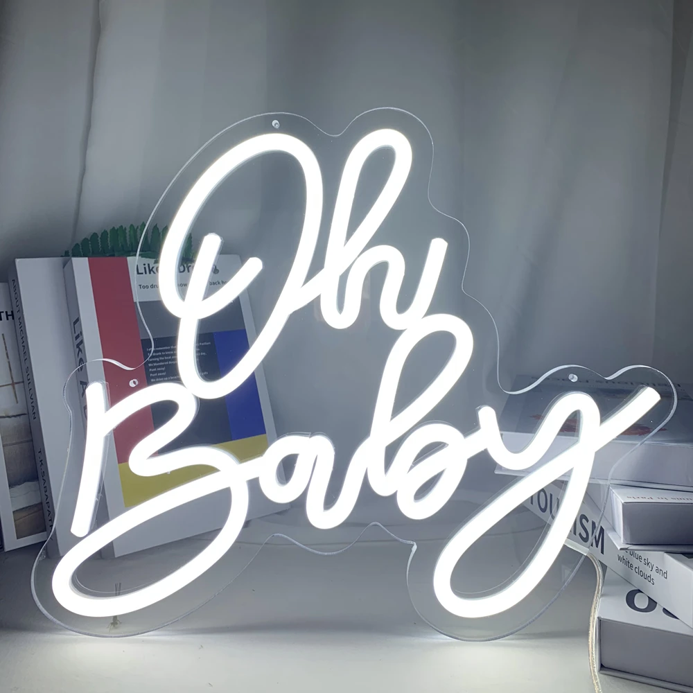 

Oh Baby Neon Sign for Baby Shower,Led Light Signs for Baby Room Decor, Neon Sign for Baby Birthday Backdrop Phot Prop