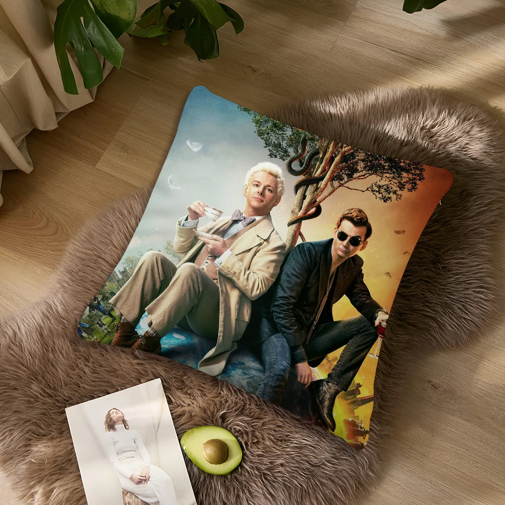 Classic Tv Good Omens Pillow Case Sofa Living Room Bedroom Headboard Backrest Cushion Square Cushion Nap Time