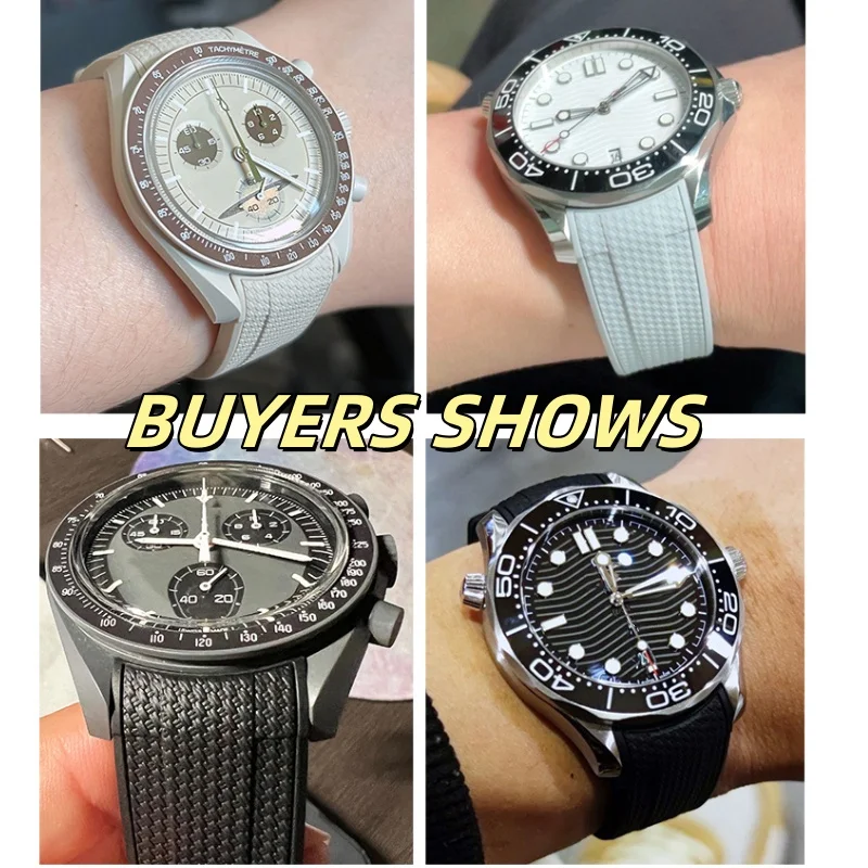 Rubber watch Strap for Omega X Swatch MoonSwatch Speedmaster watchband 20mm Curved End Soft Sport Bracelet Accessories Wristband