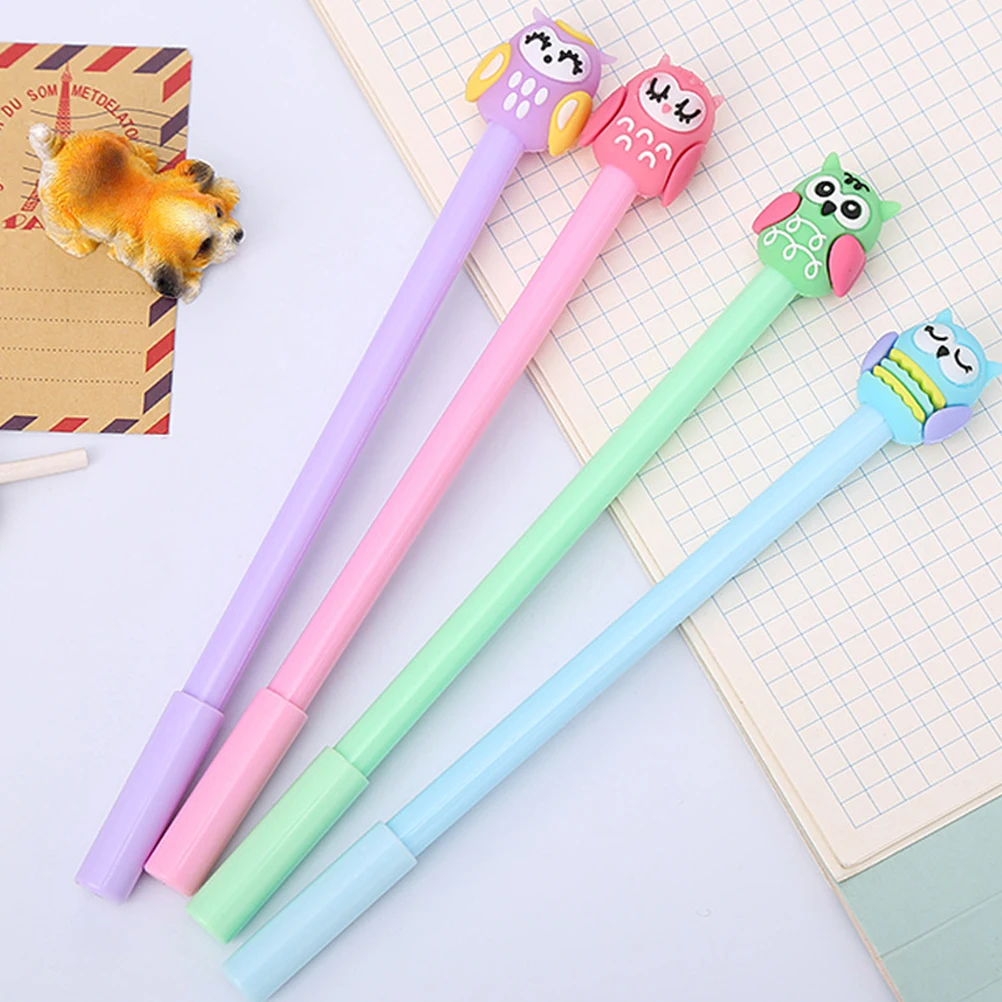 

12 Pcs Owl Neutral Pen Silicone Markers Student Stationery Pens Cartoon Gel Writing