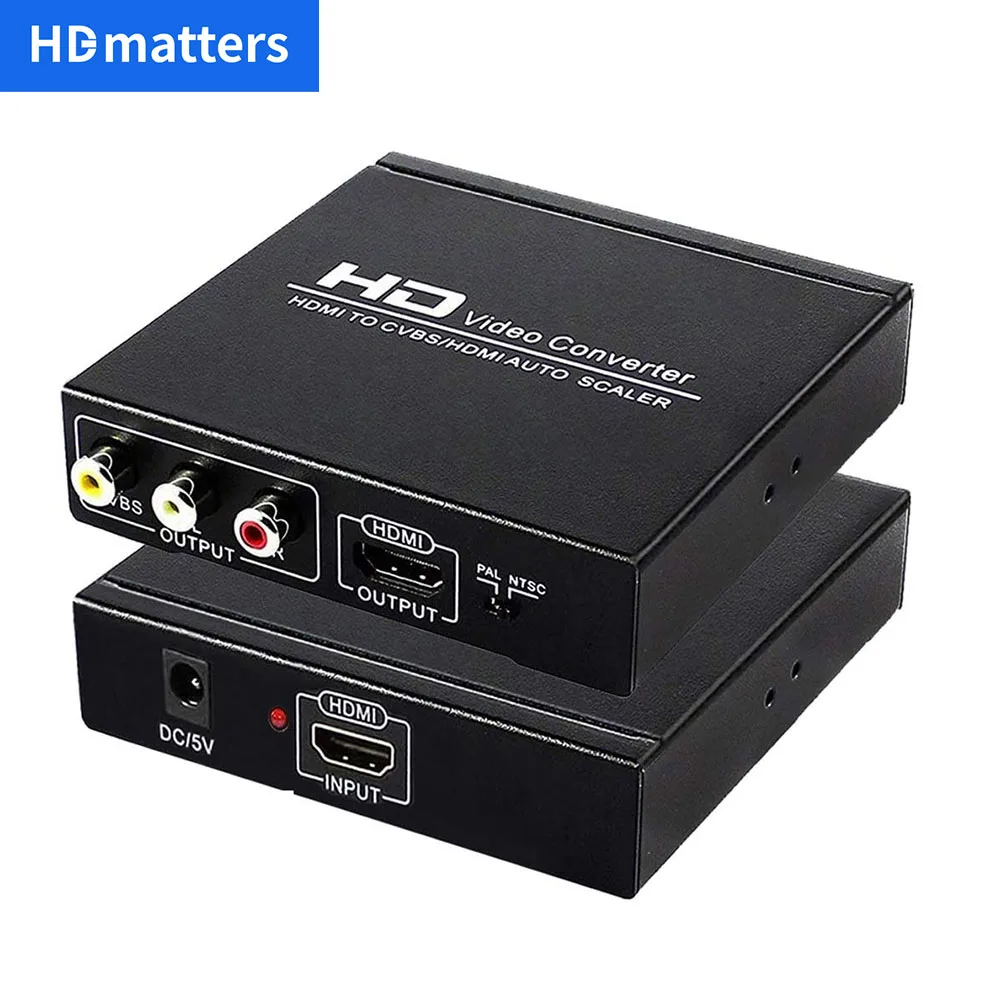 1080P HDMI to AV Converter Splitter with scaler HDMI to AV and HDMI adapter converter HDMI to RCA cable converter for PS5 PS4