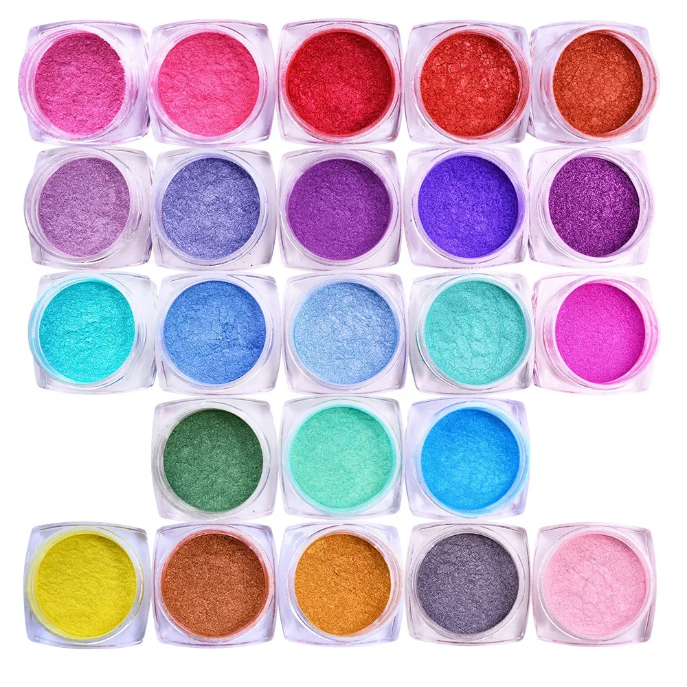 Meerjungfrau Perle Nail Art Glitzerpulver Kosmetikstaub Zuckerpigment für UV-Gel-Nagellack-Dekorationen 1 Box