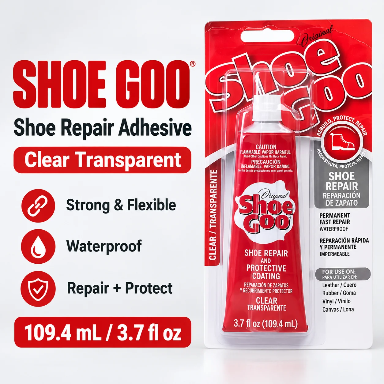 Shoe Goo Shoe Repair Adhesive High Strength Sole Bond Glue Black Clear Waterproof Footwear Repair Glue for Sneakers Boots