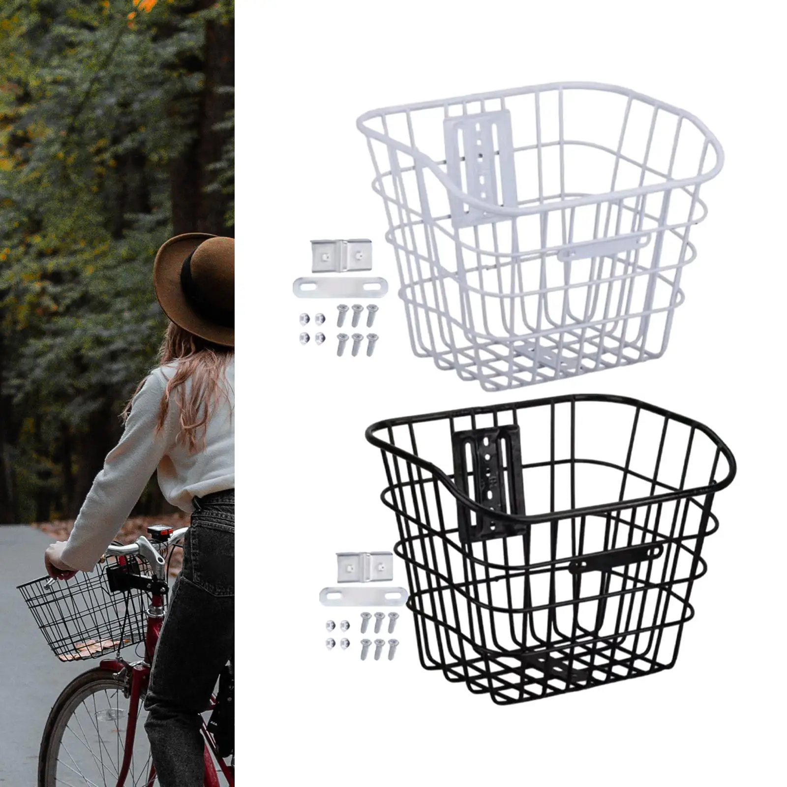 Cesta de bicicleta cesta dianteira de bicicleta destacável rápida para portador de animais de estimação, compras,