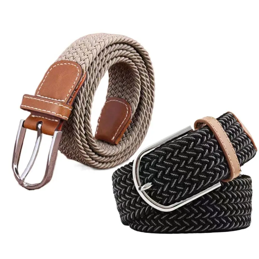 Multicolored Elastic Braided Belt Adjustable No Hole Stretch Woven Belt Comfortable To Wear Punch Free Men's Waistband Jeans