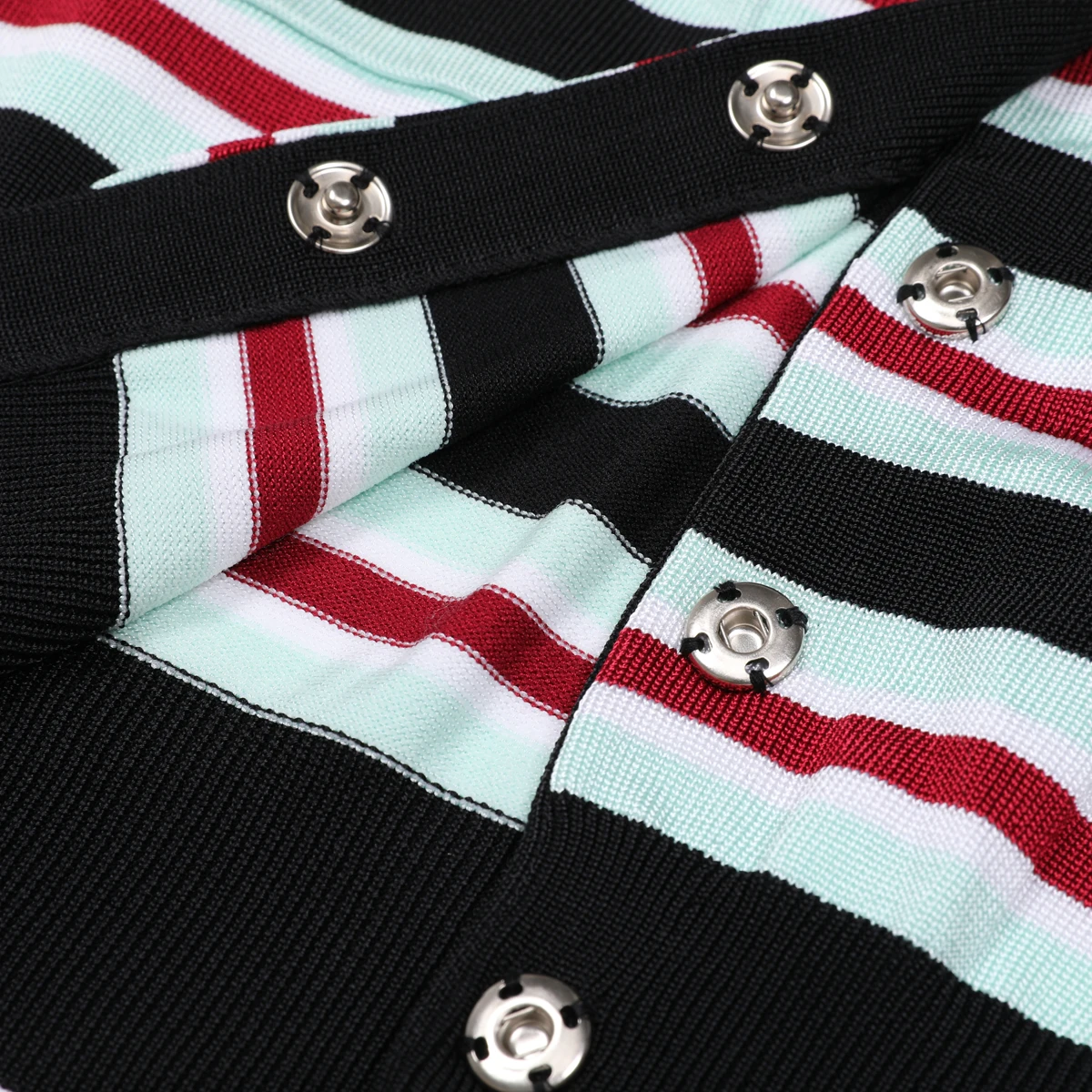 Primavera e outono nova moda feminina clássico de alta qualidade commuter manga longa gola camisa de malha listrado camisola casaco