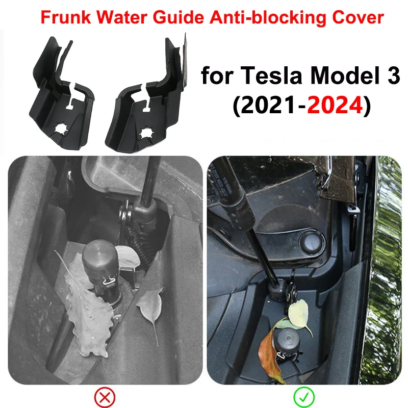 

for Tesla Model 3 Highland 2024 Front Trunk Water Guide Groove Anti-blocking Cover M3 2023 TPE Protection Interior Accessories