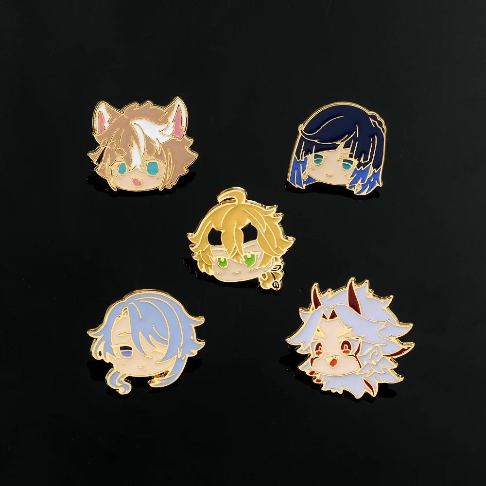 Anime Game Genshin Impact Enamel Brooch Cute Cartoon Figure Yelan Thoma Badge for Clothing Backpack Pins Accessories Fans Gifts