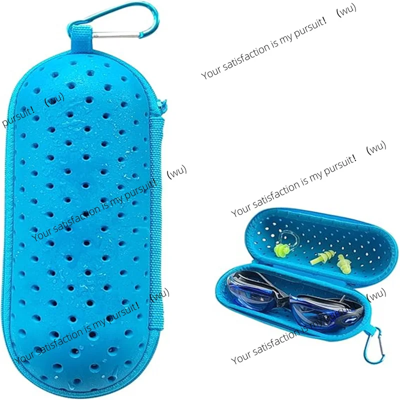

EVA swimming goggles storage box with clip, drain hole, goggles protective cover, breathable for men, women and children