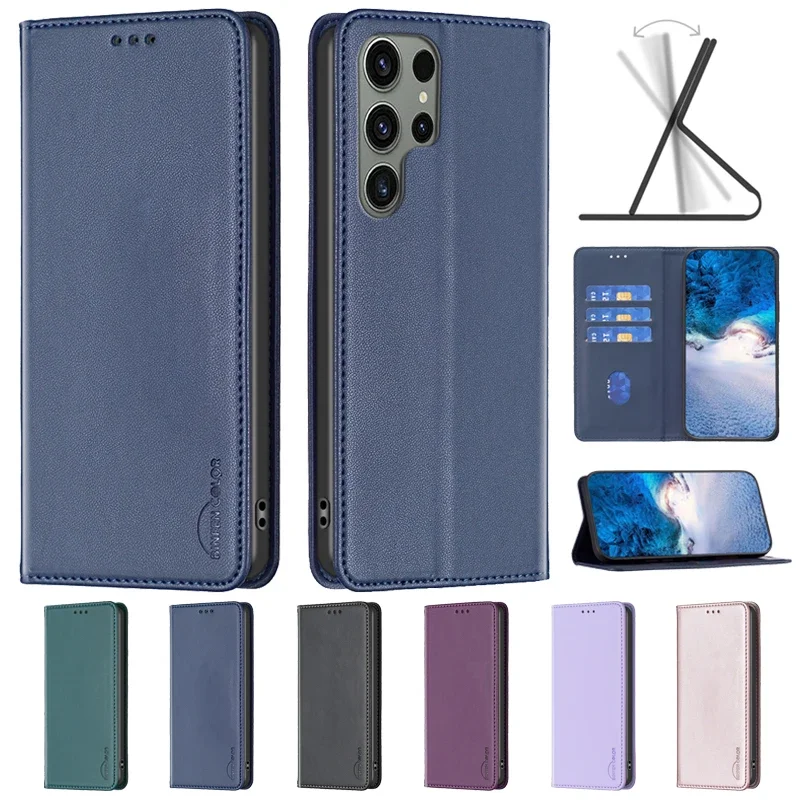 Funda de teléfono con tapa magnética para Samsung, carcasa para Samsung Galaxy S23, S22, S21 Ultra, S20 Plus, S21FE
