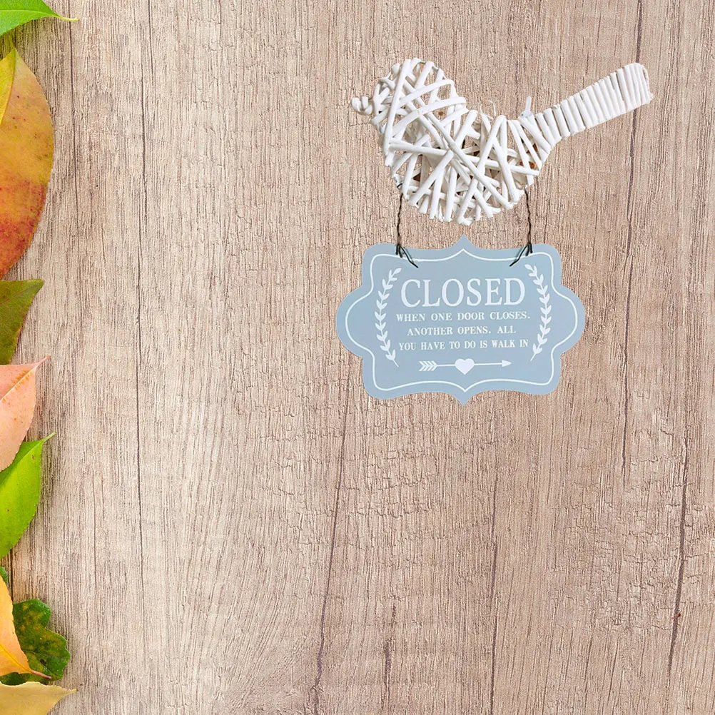 

Country Style Wooden Door Sign Dual Side Open Closed Hanging Decor for Bar Cafe Shop Restaurant Store Grey Wooden Door Sign