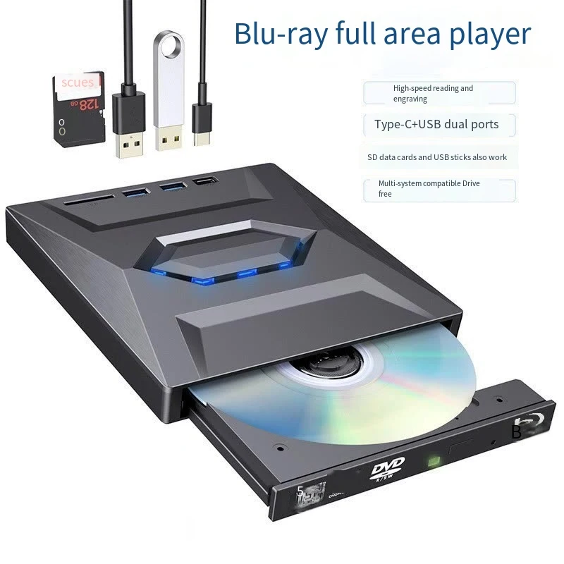 Imagem -05 - Blu Ray Externa Portátil Usb 3.0 Tipo-c bd Player Multi Funcional Bd-rom Read Dvd 3d Plug-in Unidade