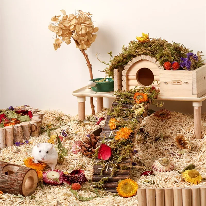 Natural Dried Flower Hamster Bedding Chipmunk Hedgehog Small Pet Bedding Small Animal Cage Landscaping Supplies Rat Accessories